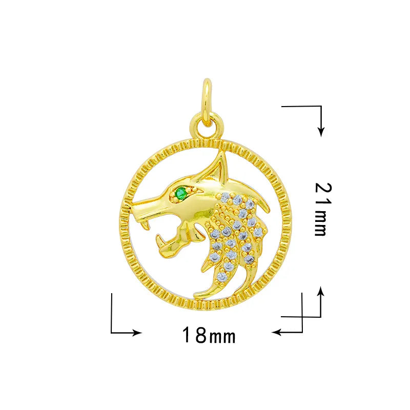 1 Piece 18*20.5mm 19*33mm Copper Zircon Star Moon Heart Shape Pendant