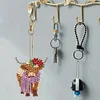 >SALE<6PCS Highland Yak Double Sided Special Shape Diamond Painting Keychain Pendant