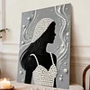DIY Pearl Painting Girl with Frame for Home Wall Decor(30x40cm)