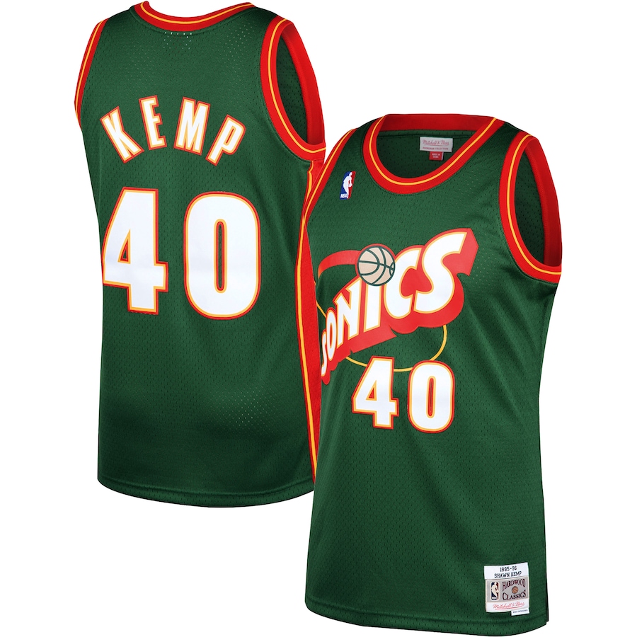 Men's Seattle SuperSonics Shawn Kemp Mitchell & Ness Green 1995/96 Hardwood Classics Swingman Jersey mysite