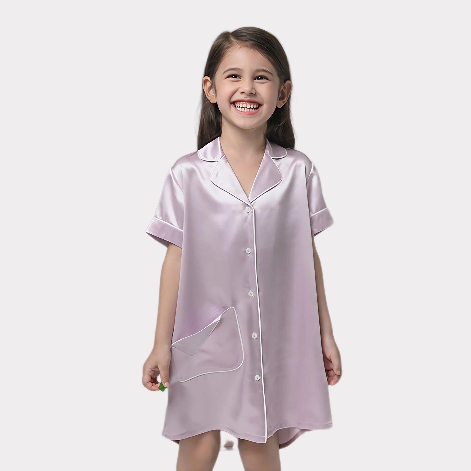 22 Momme Silk Shirt Nightgown For Girl REAL SILK LIFE