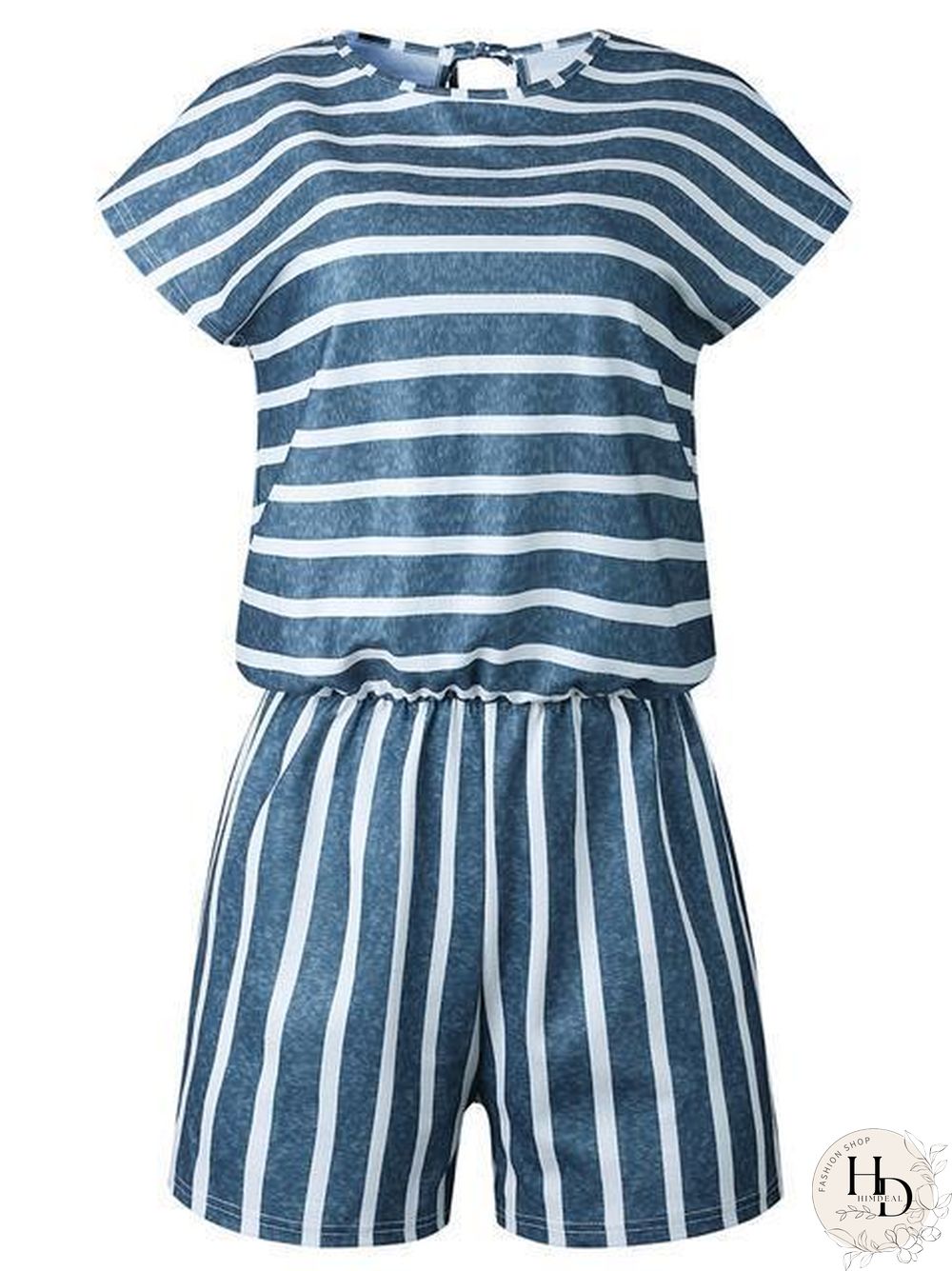 Stripes Print Casual Romper