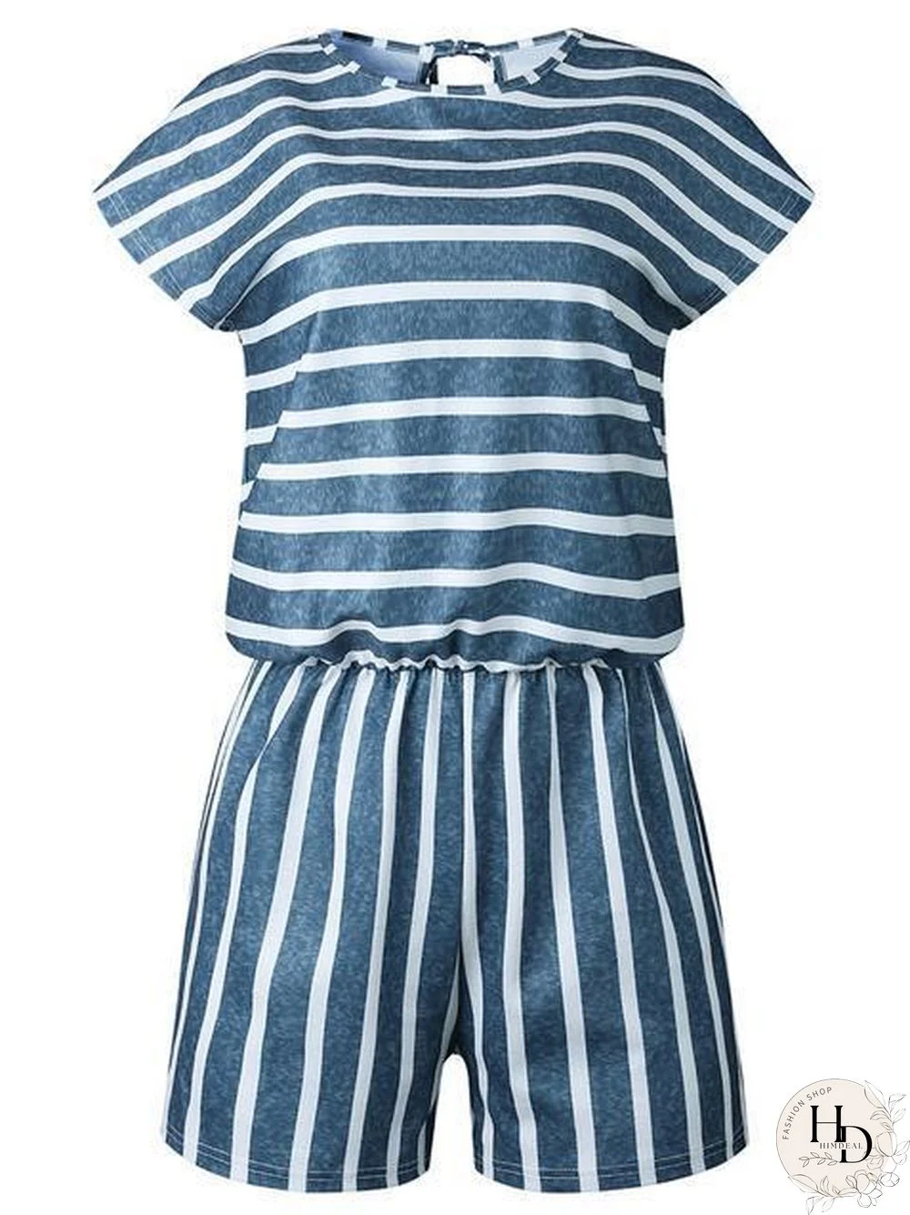 Stripes Print Casual Romper