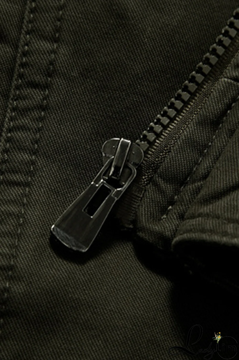 Black Fashion Casual Solid Pocket Zipper Mandarin Collar Outerwear