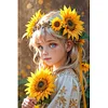 (40*60cm)Sunflower Girl - Full Round Drill Diamond Painting