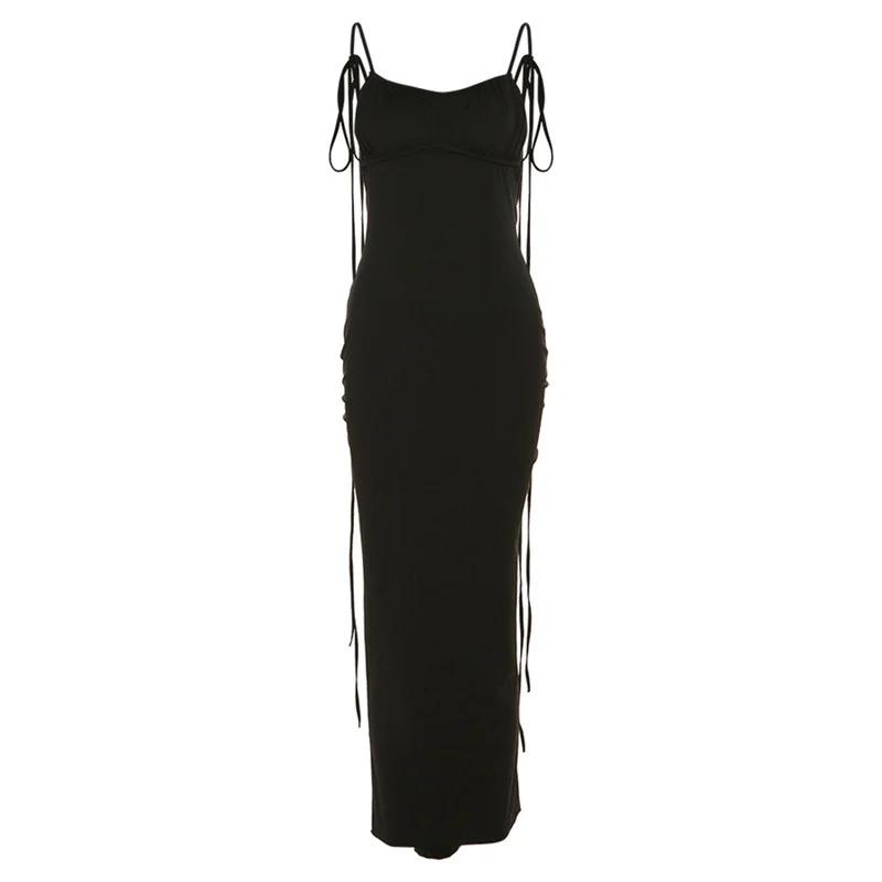 Mongw Mongw Summer New Women's Fashion Sling Sexy Back Slim Wrap Hip Temperament Dress