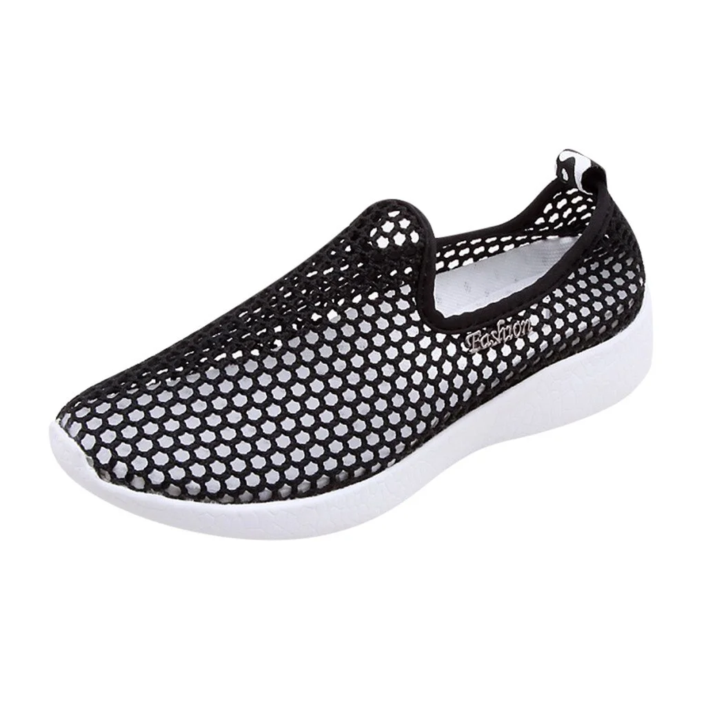 Colourp New Hot Women Mesh Slip On Flat Summer Sneakers Hollow Out Ladies Platform Casual Loafers Female Fashion Breathable Shoes