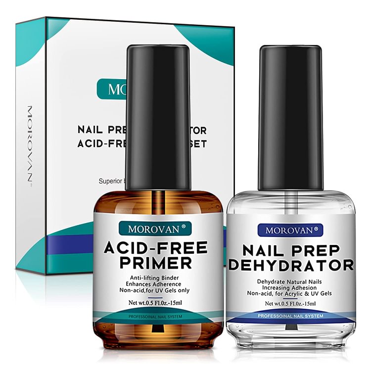 Professional Natural Nail Prep Dehydrate and Acid-Free Primer 0.5oz*2