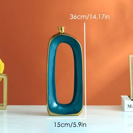 Creativity Ceramics Golden Cutout Vase Home Desktop Decoration Handicrafts Flower Arrangement Hydroponics Modern Flower Vase