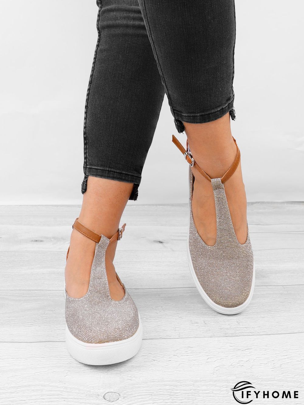 Summer Sandals Round Toe Shoes with Adjustable Buckle | IFYHOME