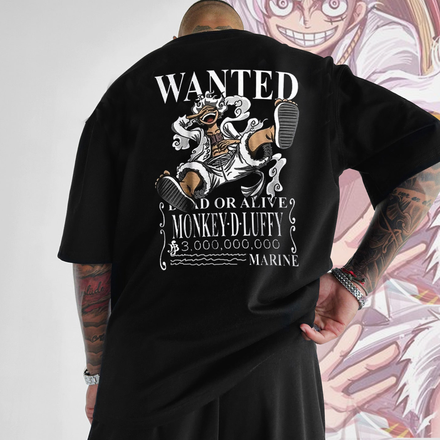 Unisex Oversized Wanted Unisex Pattern Casual T-shirt