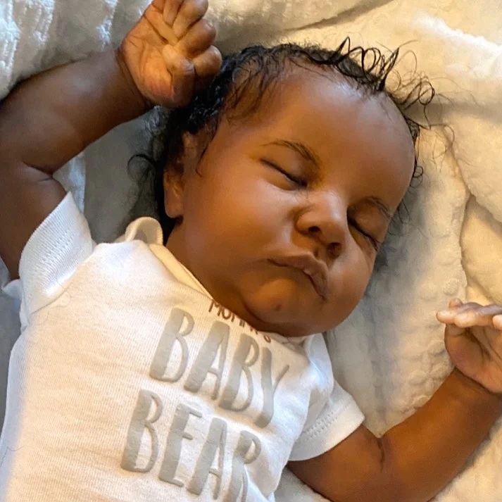 GSBO-Cutecozylife-20" Lifelike African American Black Reborn Babies Dolls Asleep Reborn Toddler Baby Boy Marius, African Ethnic Boys