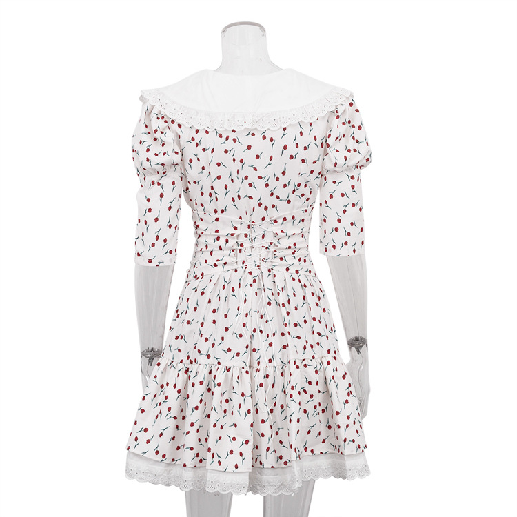 Ootddress Summer Printed Patchwork Mini Dress Female V-Neck Short Sleeve Slim Fashion Elegant Party Dress Gown For Women Dress 2025