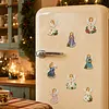 10PCS DIY Pearl Diamond Painting Christmas Fridge Magnets, Sparkling Rhinestone Refrigerator Magnet Craft Kit for Home Decor & Gifts