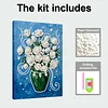 (20x30cm)DIY Flower Vase Framed Handmade Pearl Painting Art Craft Kit Living Home Decor