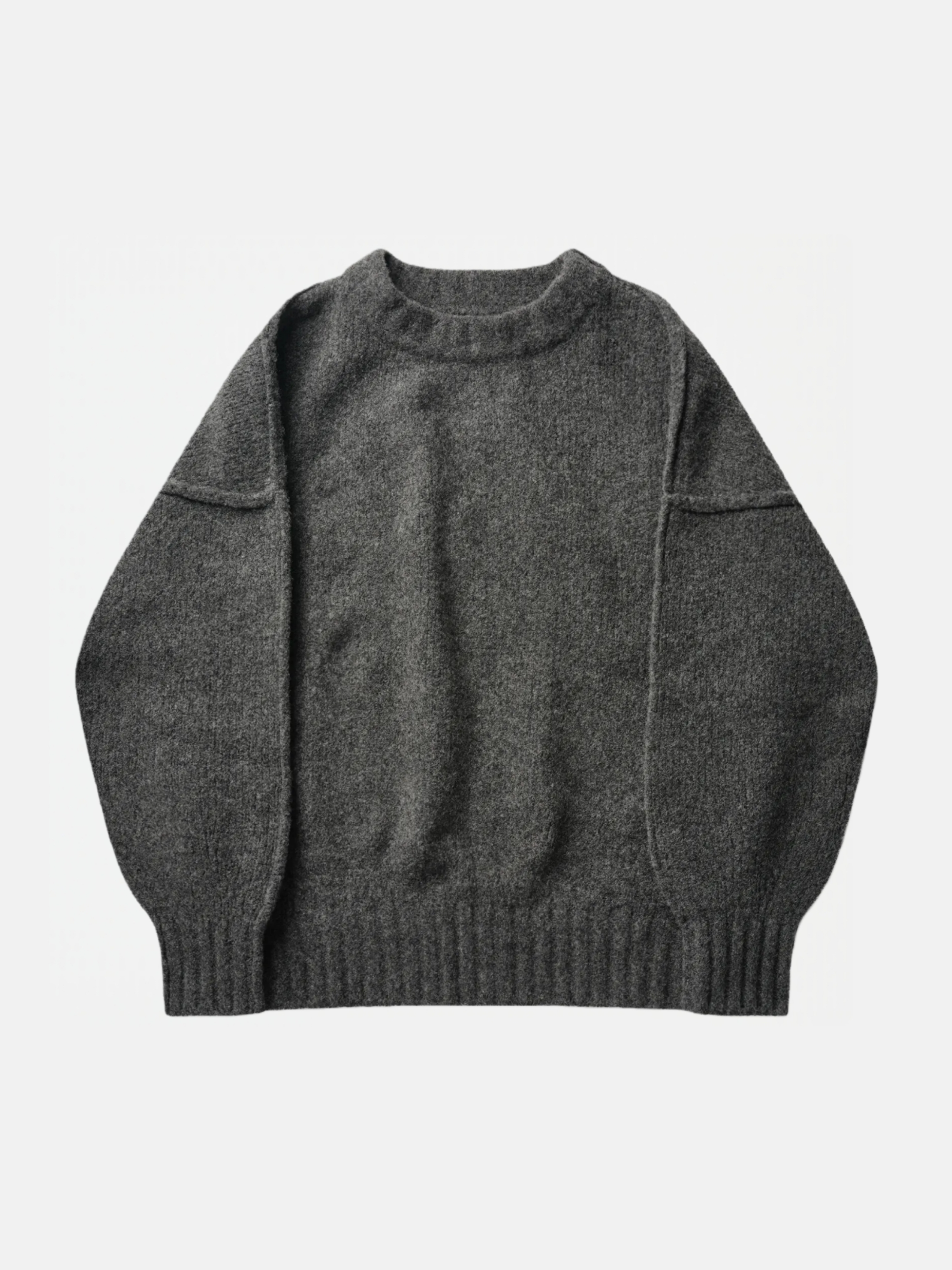 WOOL KNIT CREWNECK | BROWN
