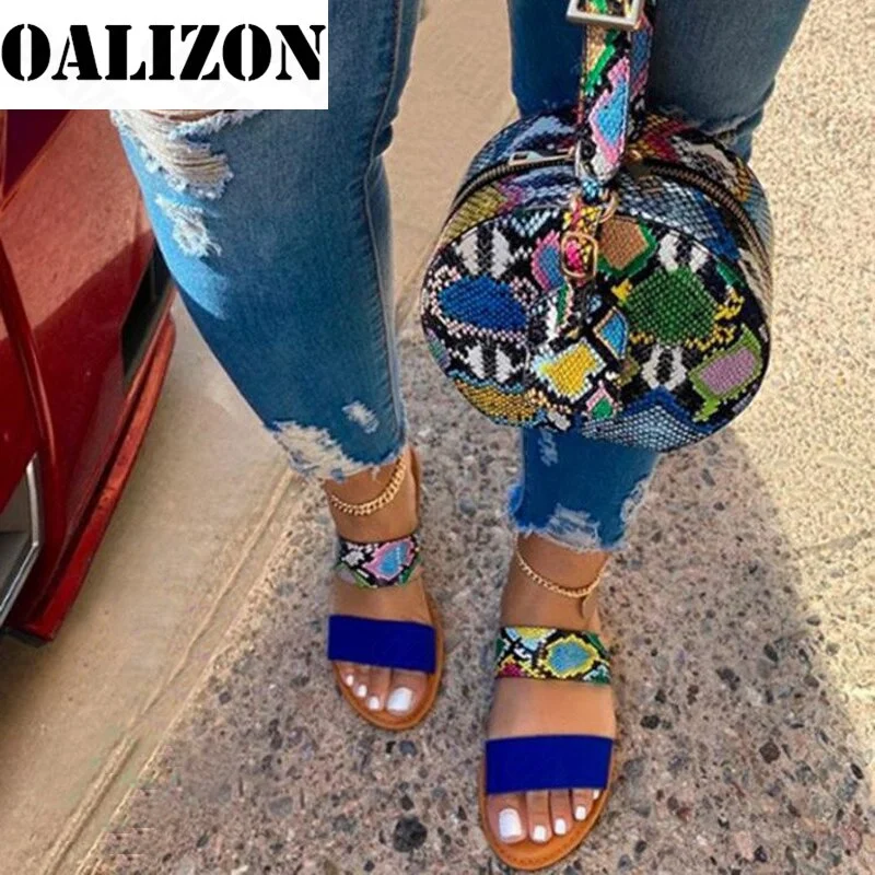Fashion 2021 Summer New Women's Slippers Flip Flops Female Slides Beach Shoes Women Open Toe Flats Sandals Slippers Shoes Femme