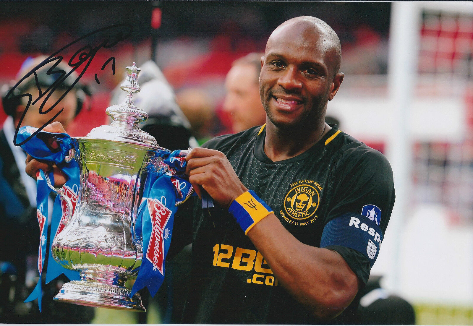 Emmerson BOYCE SIGNED Autograph 12x8 Photo Poster painting AFTAL COA WIGAN Athletic FA Cup WIN