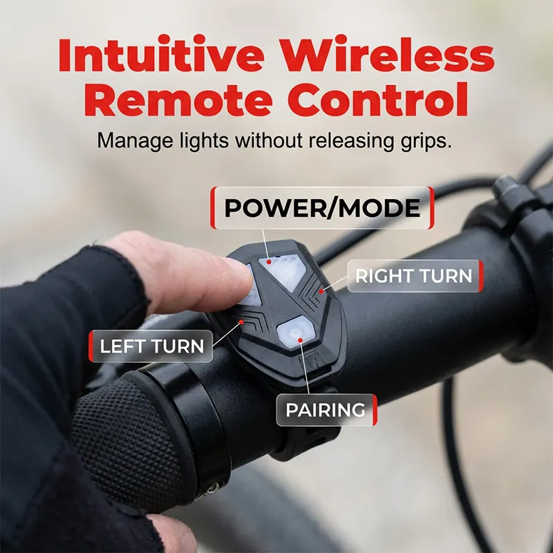 Telecomando wireless per fanale posteriore bicicletta