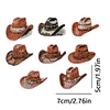 6pcs Cowboy Hat Double Sided Special Shape Diamond Painting Keychains