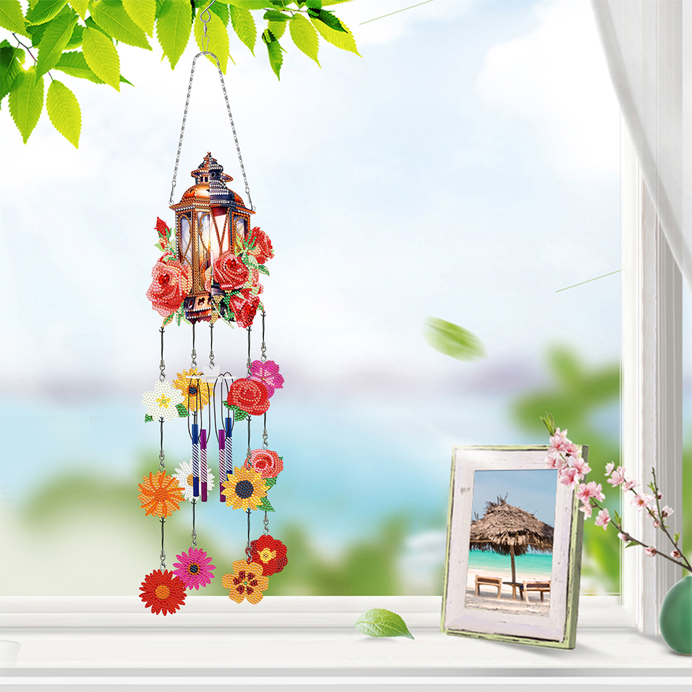 3D Double Side Wind Chime Bird Butterfly Diamond Art Hanging Pendant for Home Decor