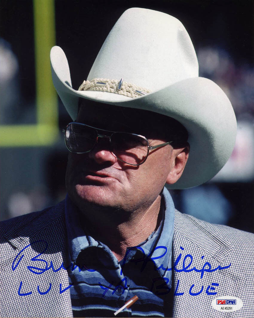 Bum Phillips SIGNED 8x10 Photo Poster painting Coach Houston Oilers PSA/DNA AUTOGRAPHED Saints