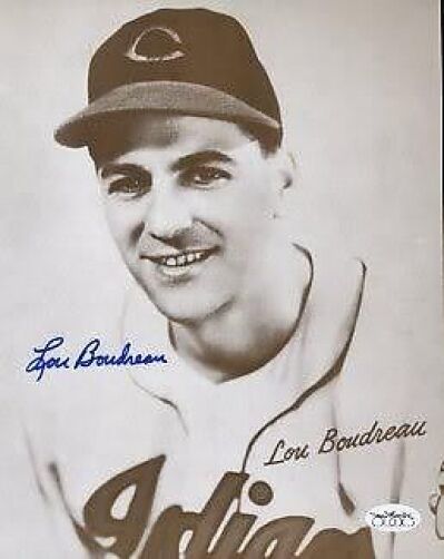 Lou Boudreau Signed Jsa Cert Sticker 8x10 Photo Poster painting Autograph Authentic