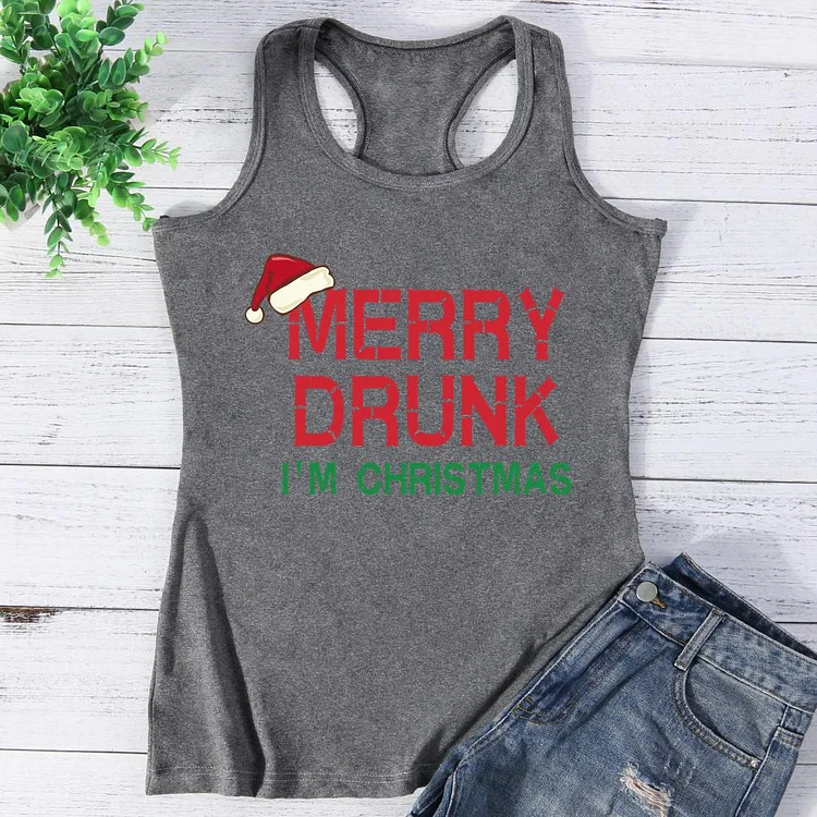 Merry Drunk I'm Christmas Vest Top-Annaletters