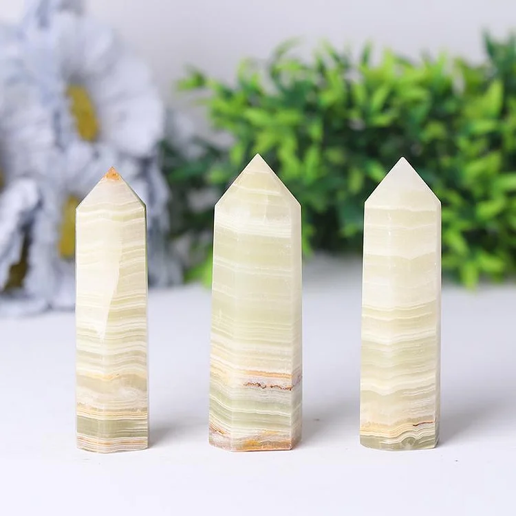 Natural Crystal Towers Points Bulk Green Afghan Jade Points
