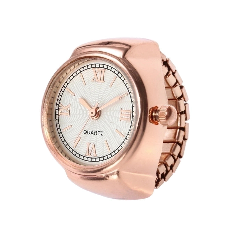 Casual Novelty Round Single Folding Buckle Ring Table Quartz Women’s Watches