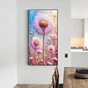 Pink Dandelions-Full Round Diamond Painting(40x70cm)