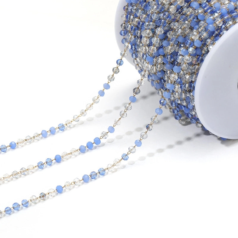 3mm Stainless Steel Amethyst Bead Chain Handmade Chain Tassel Decorative Chain DIY Necklace Bracelet Jewelry Accessories