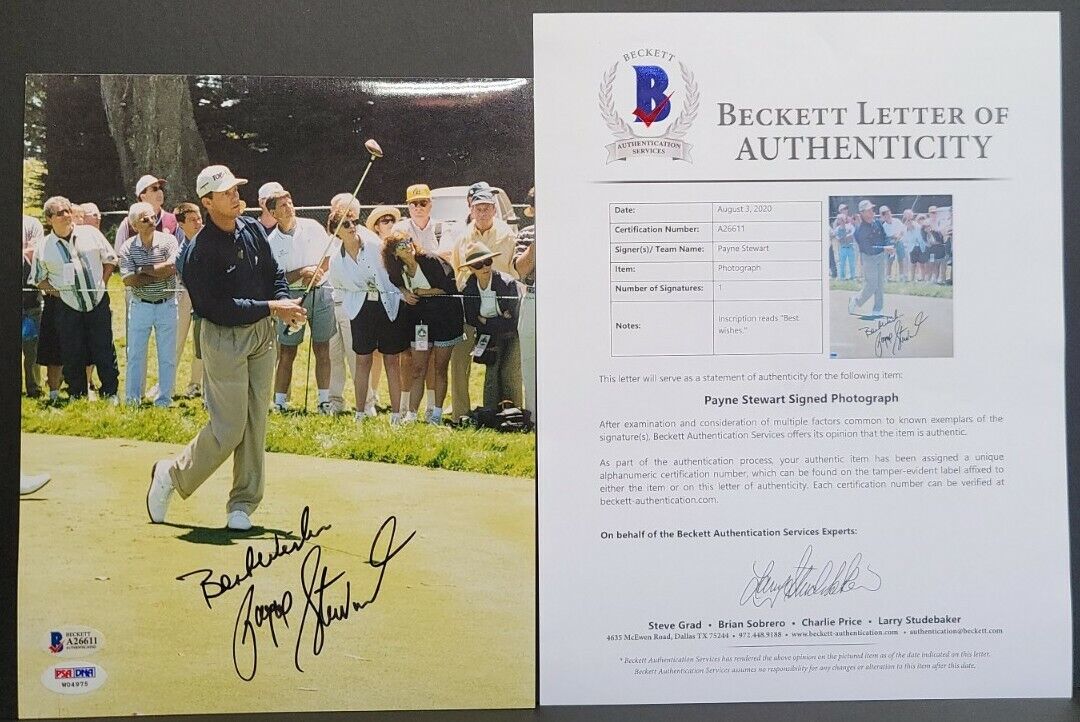 PAYNE STEWART Signed Autographed 11 PGA TOUR Champion 8x10 Photo Poster painting. BECKETT