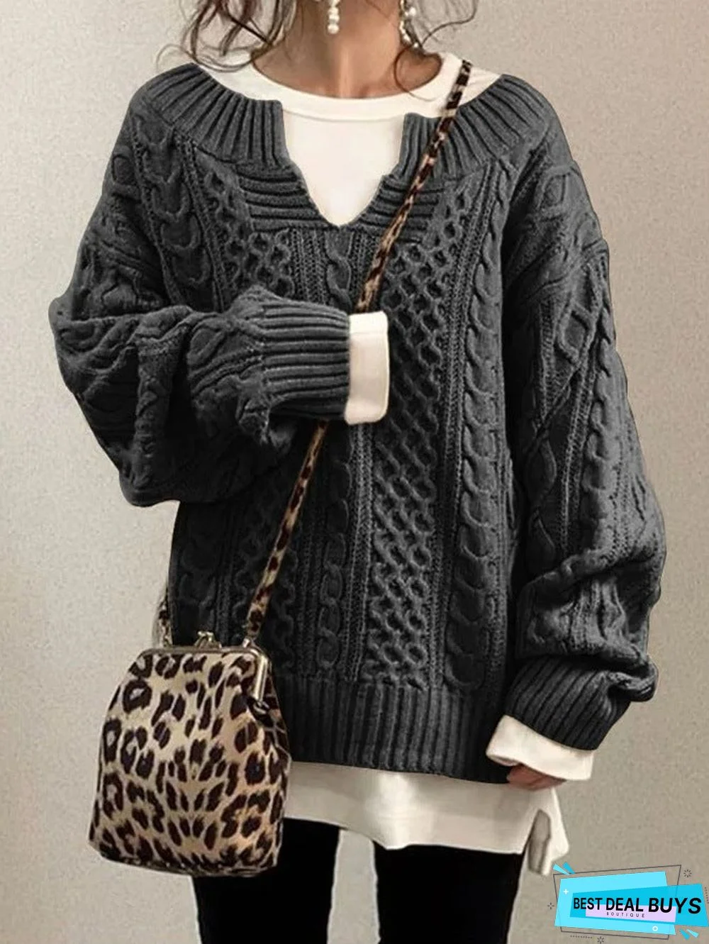 Hemp Pattern Sweater Casual Sweater