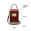 American High Gloss Crocodile Skin Women's Bag Lady Mobile Phone Bag 2023 New Genuine Leather Fashion Versatile Shoulder Bag 45
