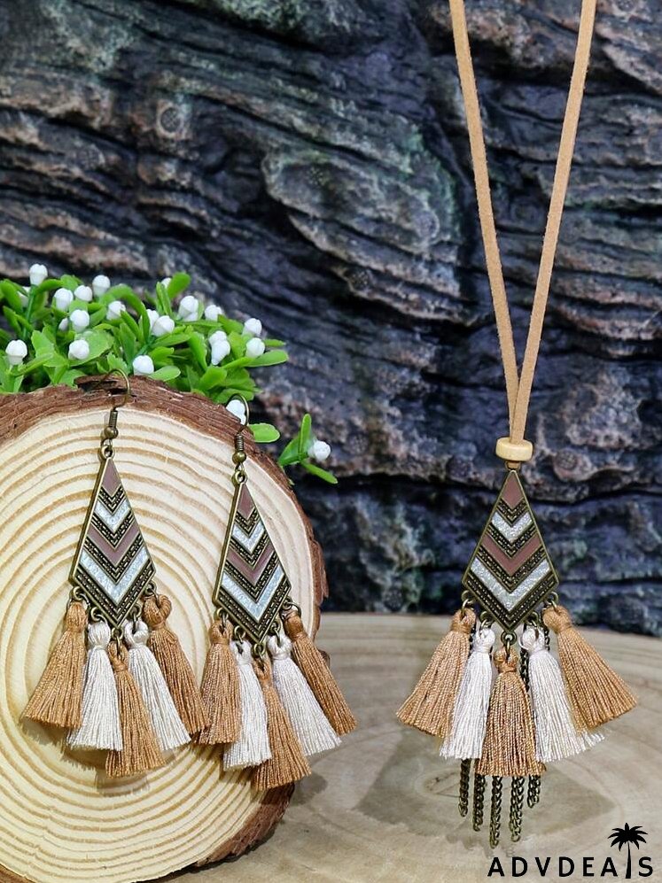 3pcs Tassel Pendant Jewelry Set