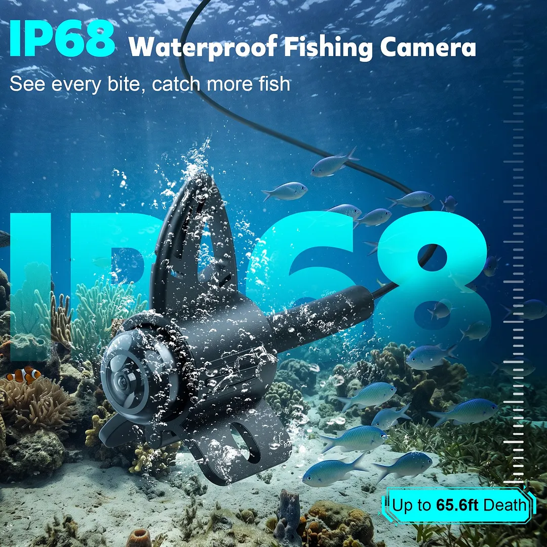 BEBANG Underwater Fishing Camera, 5" Ips, 8000mAh Ice Fishing Camera, 220&deg;Wide Angle, Portable Fish Finder 65.6ft Cable for Ice Lake Boat Kayak Fishing
