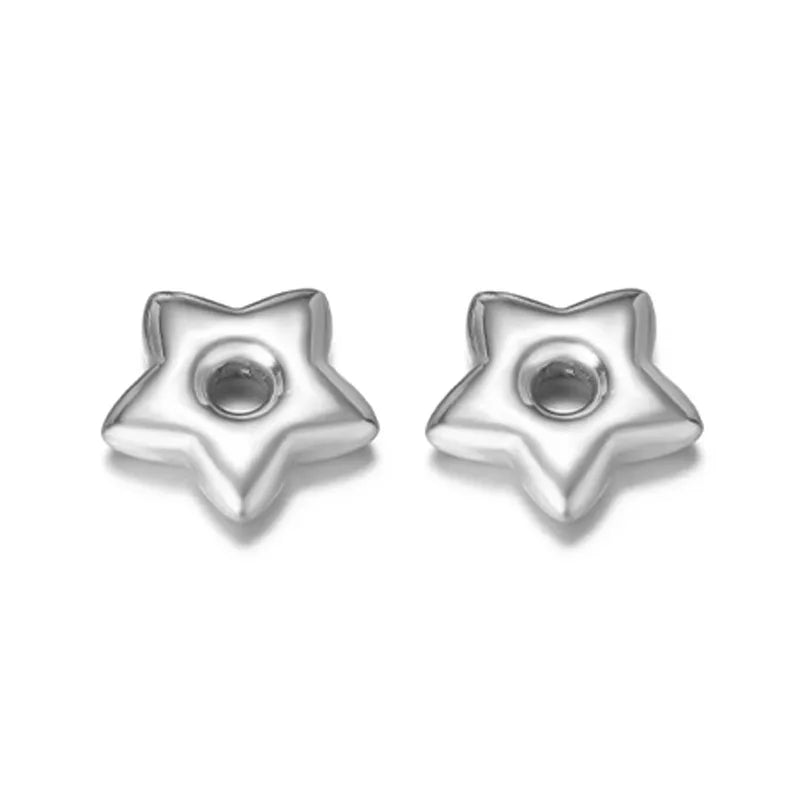 10 PCS/Package 16.5*16.5mm 18*17mm 19 * 18mm Hole 4~4.9mm 304 Stainless Steel Triangle Moon Flower Beads