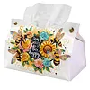 SweetBees and Flowers Diamond Painting Tissue Box 7.48x5.12Inch Diamond Art Tissue Box 5D Diamond Art Tissue Cover for Kitchen Restaurant Bar Office Parties