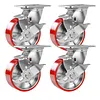 [US Local Warehouse] 5 Inch Caster Wheels Total Capacity 4000 Lbs Heavy Duty Casters with Brake Plate Casters for Trolleys Transport Materials Toolboxes