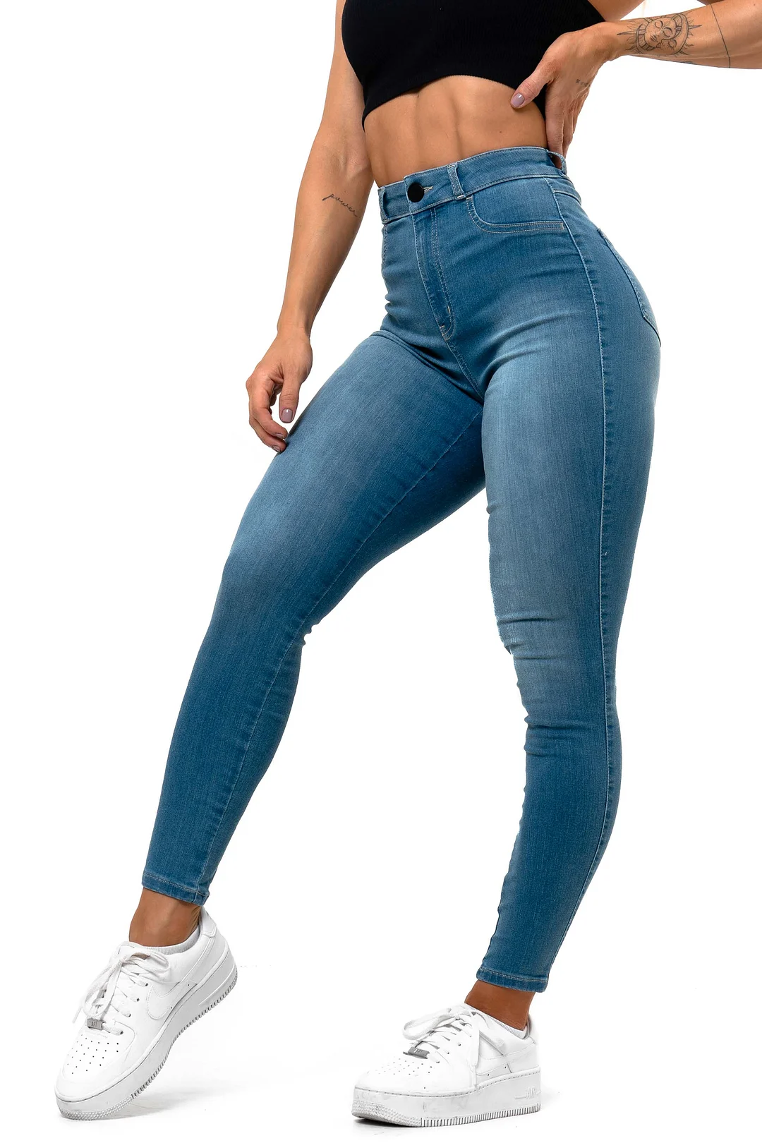 Womens Contour V2 High Waisted Fitjeans - Arctic Light Blue