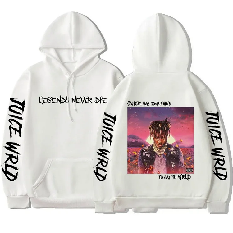 Rapper Juice Wrld Letter Printed Hoodies Sweatshirts at Hiphopee