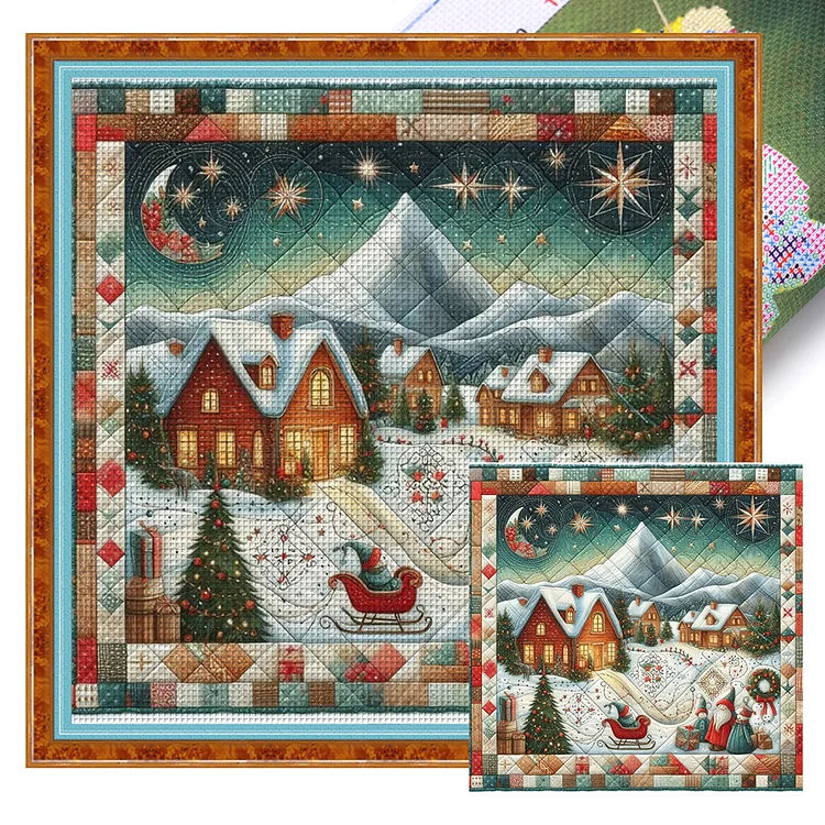 Gifts On Christmas Eve (40*40cm) 11CT Stamped Cross Stitch gbfke