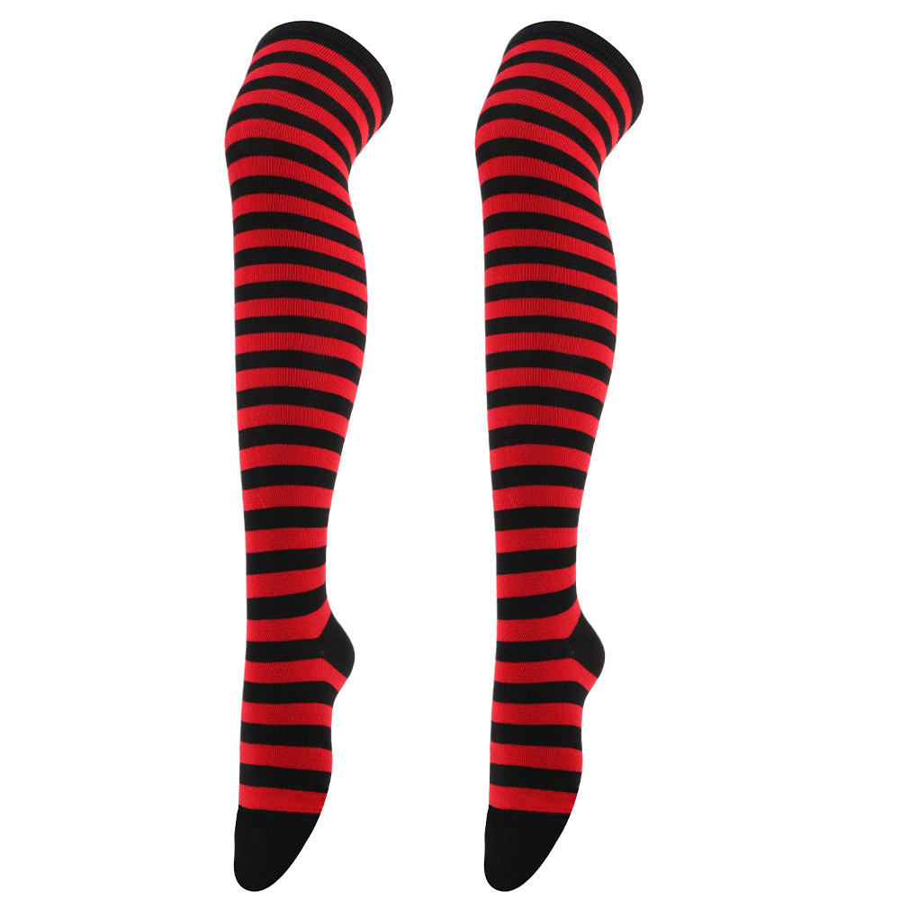 Halloween Casual Orange Striped Print Over The Knee Socks 2024 - Flycurvy 