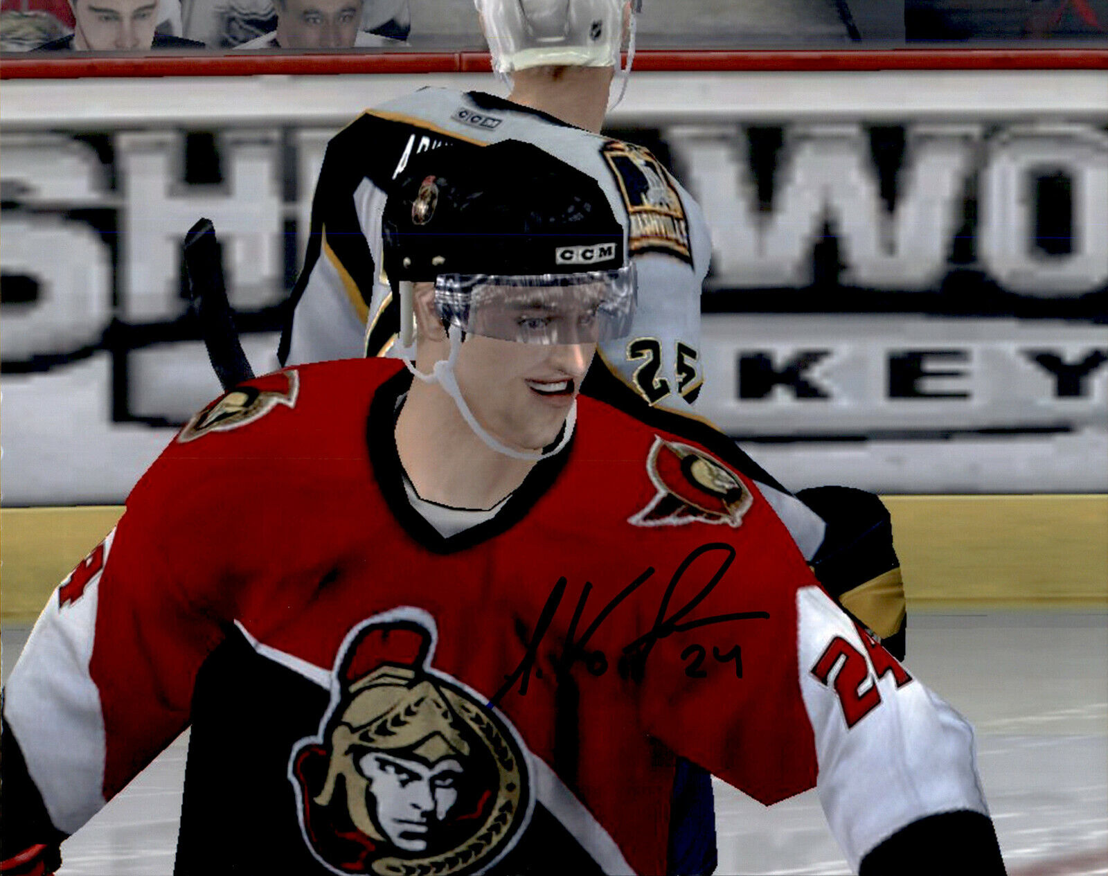 Anton Volchenkov SIGNED 8x10 Photo Poster painting OTTAWA SENATORS NHL VIDEO GAME