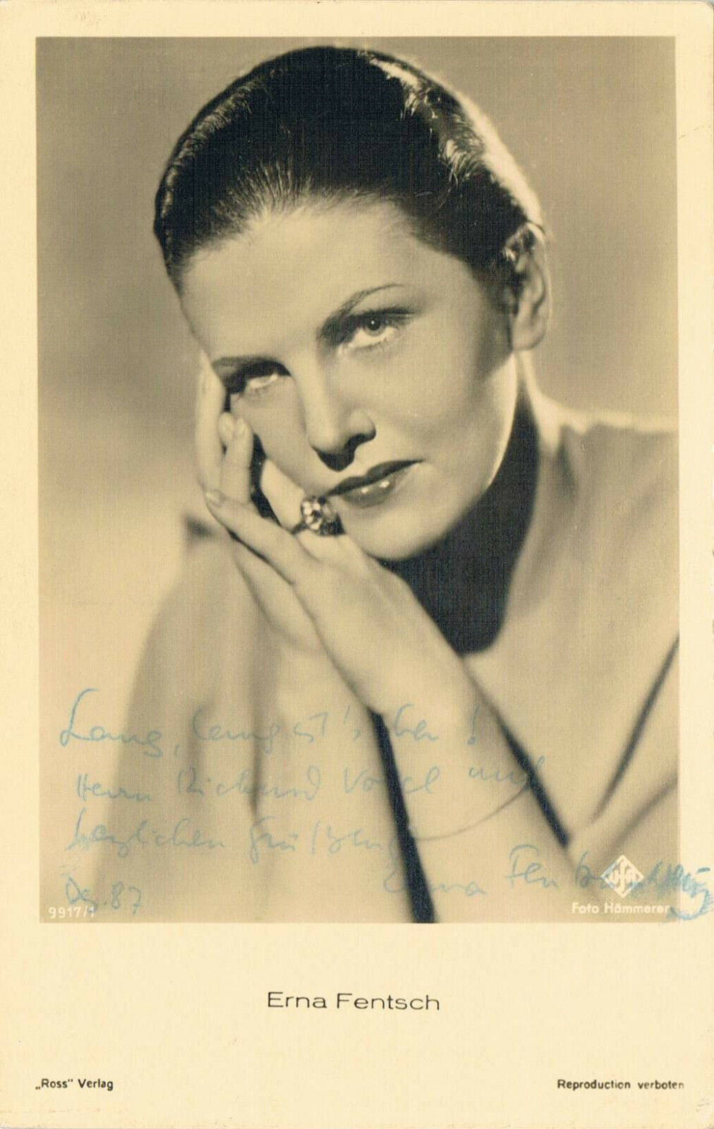 Erna Fentsch 1909-97 genuine autograph signed Photo Poster painting 3.5x5.5