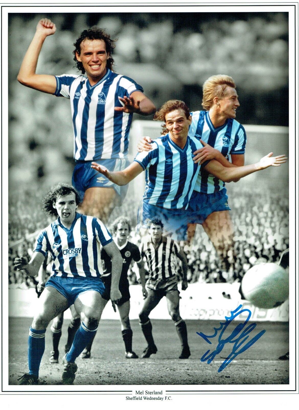 Mel STERLAND Signed Montage 16x12 Photo Poster painting Sheffield Wednesday AFTAL COA