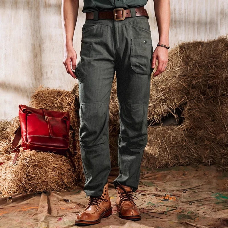 Functional Workwear Multi-pocket Casual Slim Tapered Cropped Pants