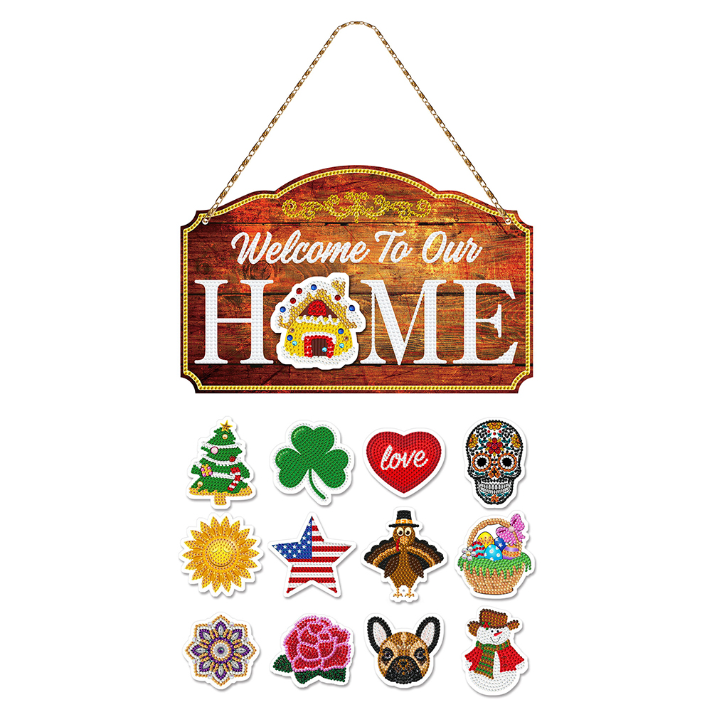 

Luminous HOME with 12pcs Magnetic Sticker - 5D DIY Craft Pendant, 501 Original
