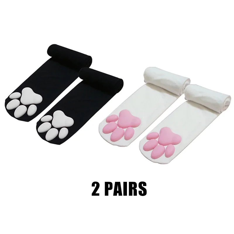 Billionm 3D Kitten Claw Stocking Lolita Soft Cotton Pawpads Anime Cosplay Girl Gift Thigh High Sexy Cute Solid Pink Paws Pad Kawaii Socks